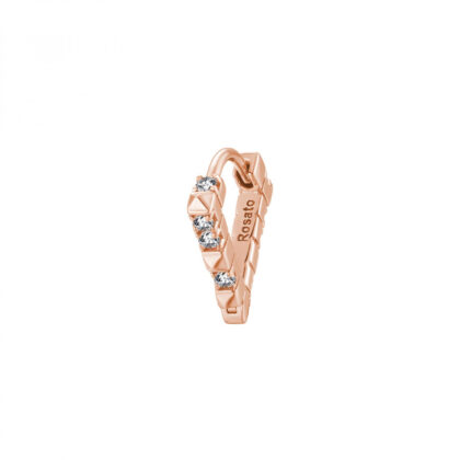 ROSATO Mono Orecchino Triangolo in Argento 925 e Zirconi RZCU62