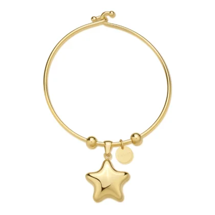 S'AGAPÕ Bracciale Rigido in Acciaio con Stella SSE26