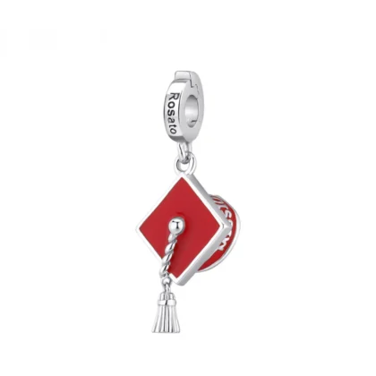 ROSATO Ciondolo Charm Cappello Laurea in Argento 925 RZ133R