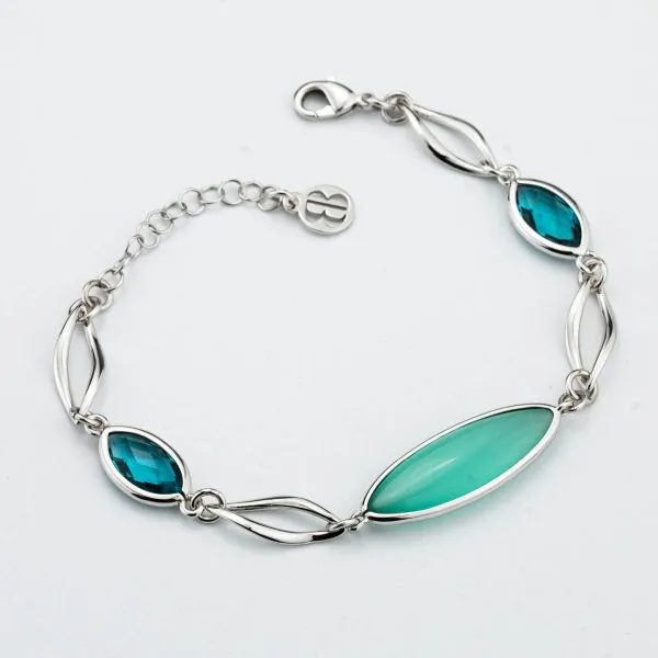 BOCCADAMO Bracciale Bronzo Rodiato con Cristalli XGR1060